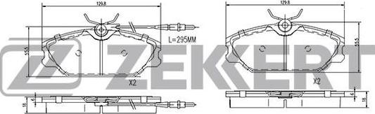 Zekkert BS-1281 - Bremžu uzliku kompl., Disku bremzes ps1.lv