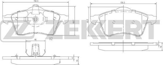 Zekkert BS-1282 - Bremžu uzliku kompl., Disku bremzes ps1.lv