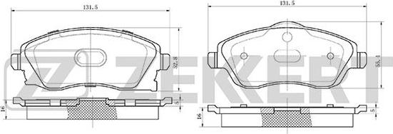 Zekkert BS-1234 - Bremžu uzliku kompl., Disku bremzes ps1.lv