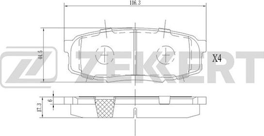 Zekkert BS-1230 - Bremžu uzliku kompl., Disku bremzes ps1.lv