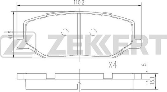 Zekkert BS-1231 - Bremžu uzliku kompl., Disku bremzes ps1.lv