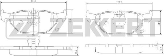 Zekkert BS-1232 - Bremžu uzliku kompl., Disku bremzes ps1.lv