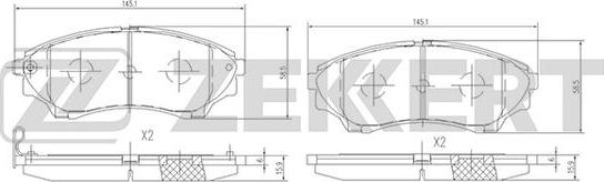 Zekkert BS-1225 - Bremžu uzliku kompl., Disku bremzes ps1.lv