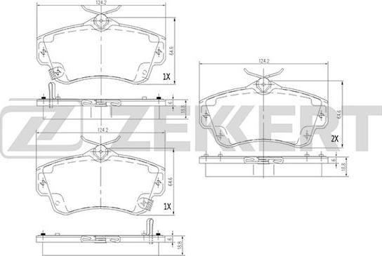 Zekkert BS-1279 - Bremžu uzliku kompl., Disku bremzes ps1.lv