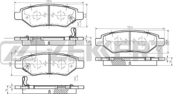 Zekkert BS-1274 - Bremžu uzliku kompl., Disku bremzes ps1.lv