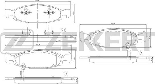 Zekkert BS-1276 - Bremžu uzliku kompl., Disku bremzes ps1.lv