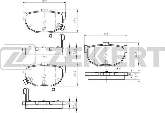 Zekkert BS-1766 - Bremžu uzliku kompl., Disku bremzes ps1.lv