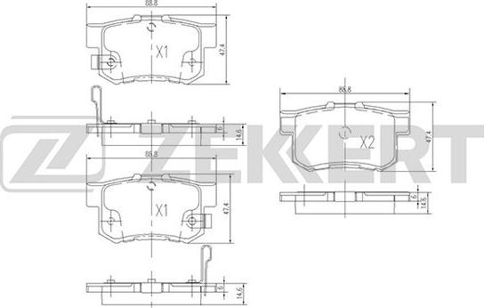 Zekkert BS-1720 - Bremžu uzliku kompl., Disku bremzes ps1.lv