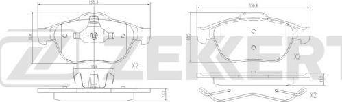 Zekkert BS-3044 - Bremžu uzliku kompl., Disku bremzes ps1.lv