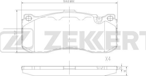 Zekkert BS-3046 - Bremžu uzliku kompl., Disku bremzes ps1.lv