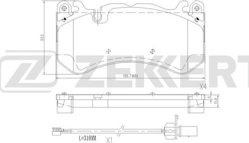 Zekkert BS-3042 - Bremžu uzliku kompl., Disku bremzes ps1.lv