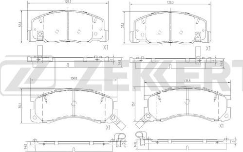 Zekkert BS-3052 - Bremžu uzliku kompl., Disku bremzes ps1.lv