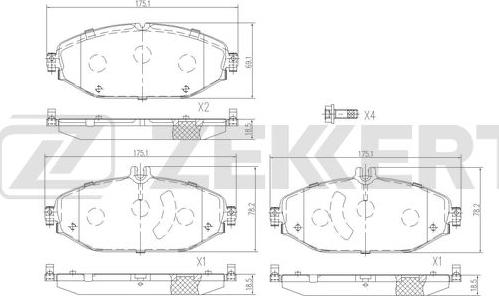 Zekkert BS-3057 - Bremžu uzliku kompl., Disku bremzes ps1.lv