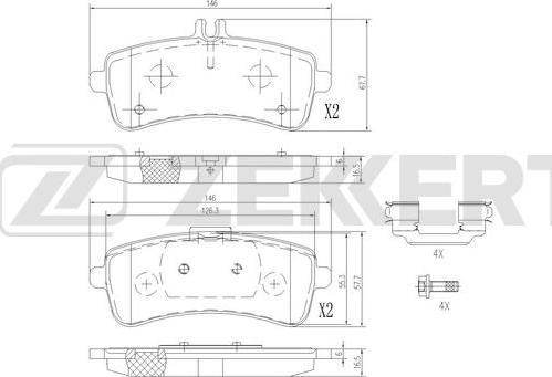 Zekkert BS-3063 - Bremžu uzliku kompl., Disku bremzes ps1.lv