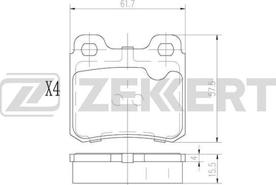 Zekkert BS-3000 - Bremžu uzliku kompl., Disku bremzes ps1.lv