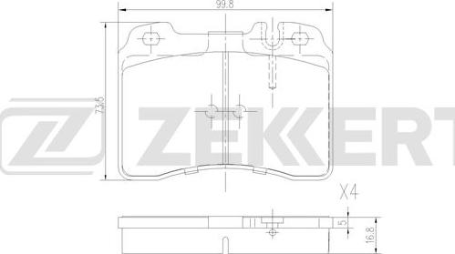 Zekkert BS-3002 - Bremžu uzliku kompl., Disku bremzes ps1.lv