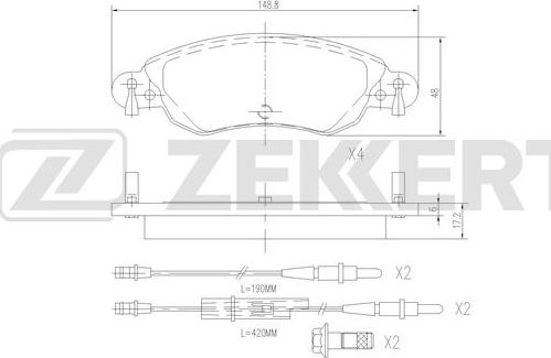 Zekkert BS-3036 - Bremžu uzliku kompl., Disku bremzes ps1.lv