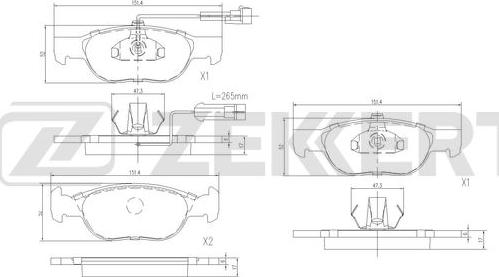 Zekkert BS-3033 - Bremžu uzliku kompl., Disku bremzes ps1.lv