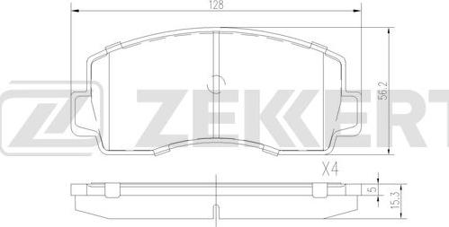 Zekkert BS-3028 - Bremžu uzliku kompl., Disku bremzes ps1.lv