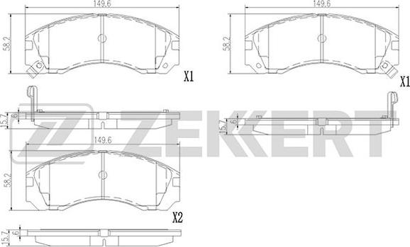 Zekkert BS-3022 - Bremžu uzliku kompl., Disku bremzes ps1.lv