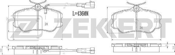 Zekkert BS-2998 - Bremžu uzliku kompl., Disku bremzes ps1.lv