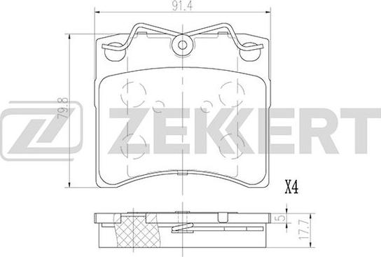 Zekkert BS-2992 - Bremžu uzliku kompl., Disku bremzes ps1.lv