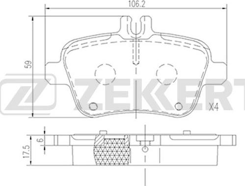 Zekkert BS-2949 - Bremžu uzliku kompl., Disku bremzes ps1.lv