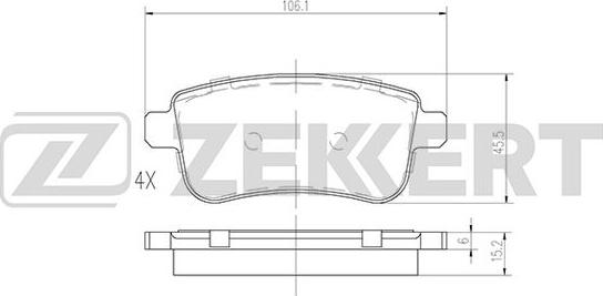 Zekkert BS-2945 - Bremžu uzliku kompl., Disku bremzes ps1.lv