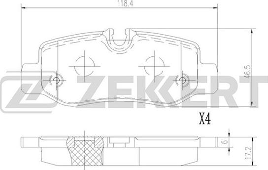 Zekkert BS-2956 - Bremžu uzliku kompl., Disku bremzes ps1.lv