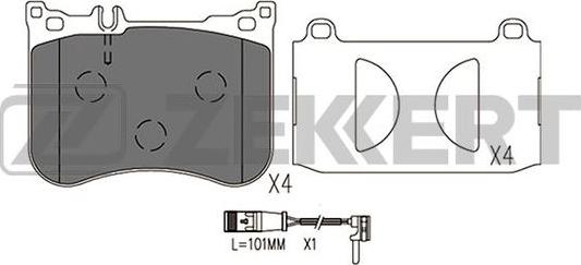 Zekkert BS-2953 - Bremžu uzliku kompl., Disku bremzes ps1.lv