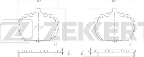 Zekkert BS-2964 - Bremžu uzliku kompl., Disku bremzes ps1.lv