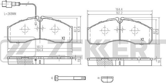 Zekkert BS-2966 - Bremžu uzliku kompl., Disku bremzes ps1.lv