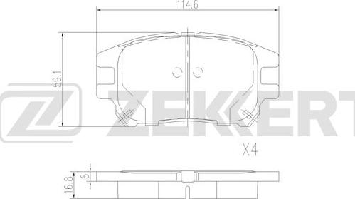 Zekkert BS-2963 - Bremžu uzliku kompl., Disku bremzes ps1.lv