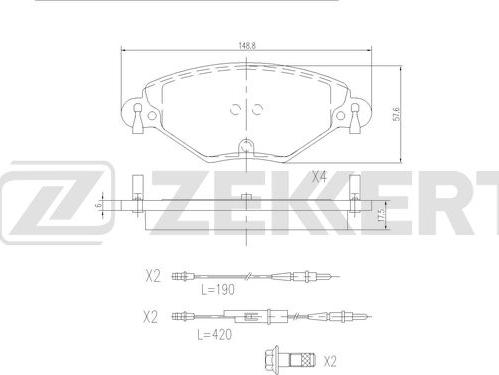 Zekkert BS-2909 - Bremžu uzliku kompl., Disku bremzes ps1.lv