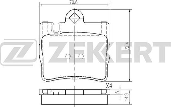 Zekkert BS-2911 - Bremžu uzliku kompl., Disku bremzes ps1.lv