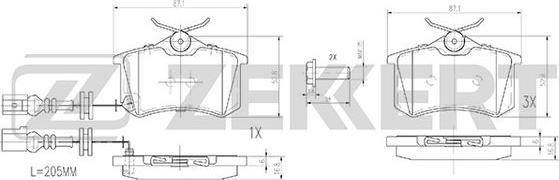 Zekkert BS-2917 - Bremžu uzliku kompl., Disku bremzes ps1.lv