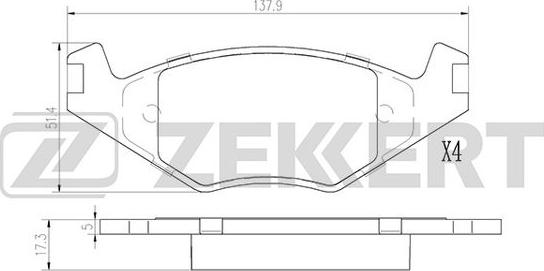 Zekkert BS-2986 - Bremžu uzliku kompl., Disku bremzes ps1.lv