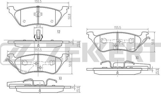 Zekkert BS-2980 - Bremžu uzliku kompl., Disku bremzes ps1.lv