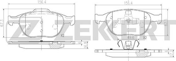 Zekkert BS-2924 - Bremžu uzliku kompl., Disku bremzes ps1.lv