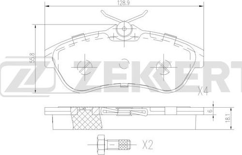 Zekkert BS-2921 - Bremžu uzliku kompl., Disku bremzes ps1.lv