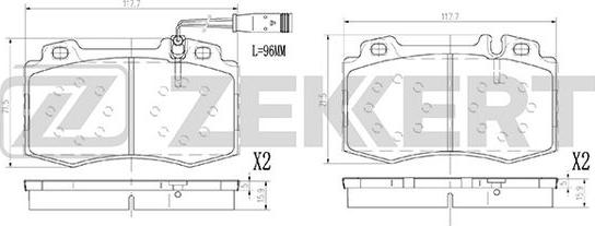 Zekkert BS-2927 - Bremžu uzliku kompl., Disku bremzes ps1.lv