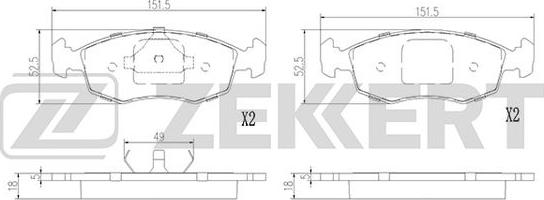 Zekkert BS-2975 - Bremžu uzliku kompl., Disku bremzes ps1.lv