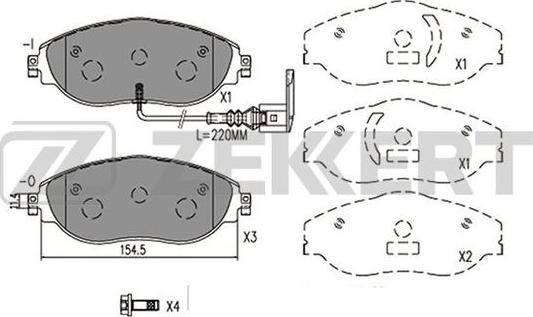 Zekkert BS-2457 - Bremžu uzliku kompl., Disku bremzes ps1.lv