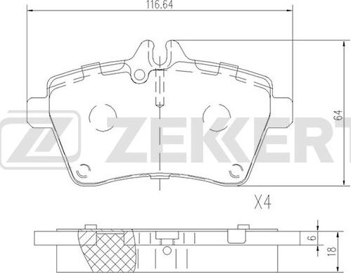 Zekkert BS-2469 - Bremžu uzliku kompl., Disku bremzes ps1.lv