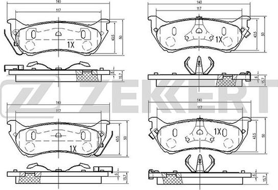 Zekkert BS-2468 - Bremžu uzliku kompl., Disku bremzes ps1.lv