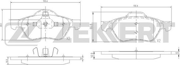 Zekkert BS-2488 - Bremžu uzliku kompl., Disku bremzes ps1.lv