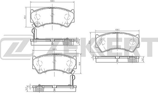 Zekkert BS-2435 - Bremžu uzliku kompl., Disku bremzes ps1.lv