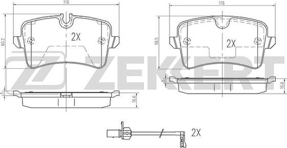 Zekkert BS-2426 - Bremžu uzliku kompl., Disku bremzes ps1.lv