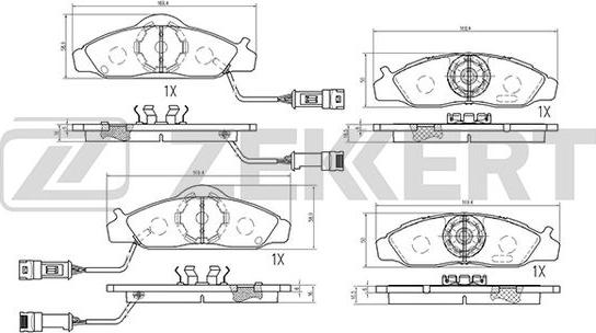 Zekkert BS-2421 - Bremžu uzliku kompl., Disku bremzes ps1.lv