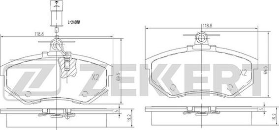 Zekkert BS-2541 - Bremžu uzliku kompl., Disku bremzes ps1.lv